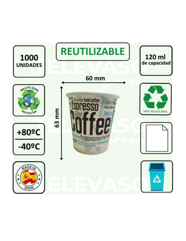 VASO PAPEL 60 mm CAPPUCCINO  PARA...