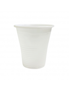 Vaso termoconformado de PP blanco 80 ml, ideal para salsas y degustaciones.